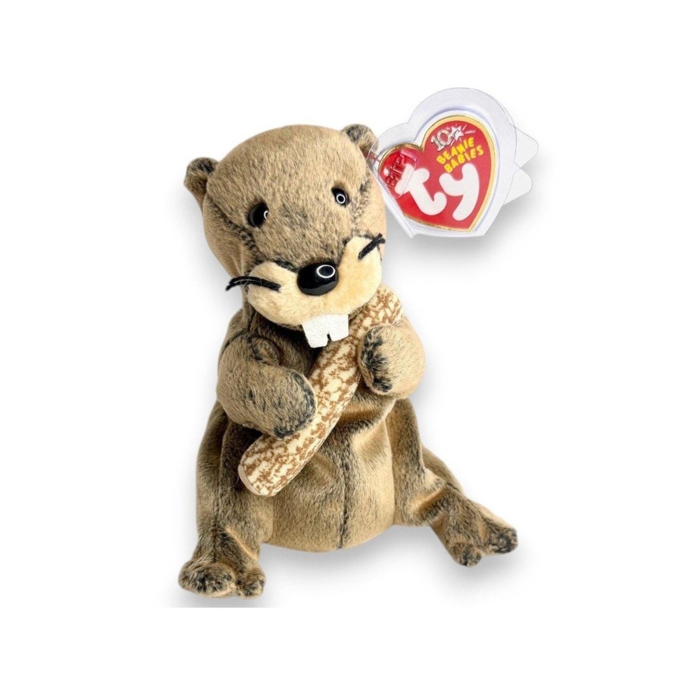 Lumberjack the Beaver | Bucky's Builder Pal | Mint Heart Tag TY Beanie Baby